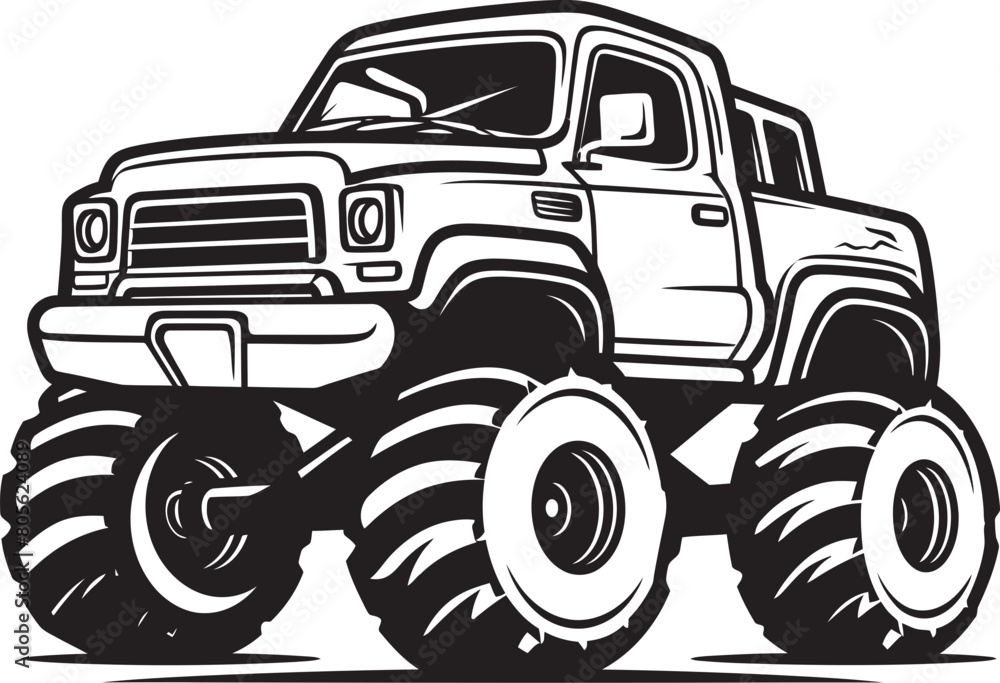 Roaring Monster Truck Vector Graphic