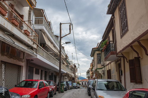 Street in Ano Poli - Upper Town of Thessaloniki city, Greece