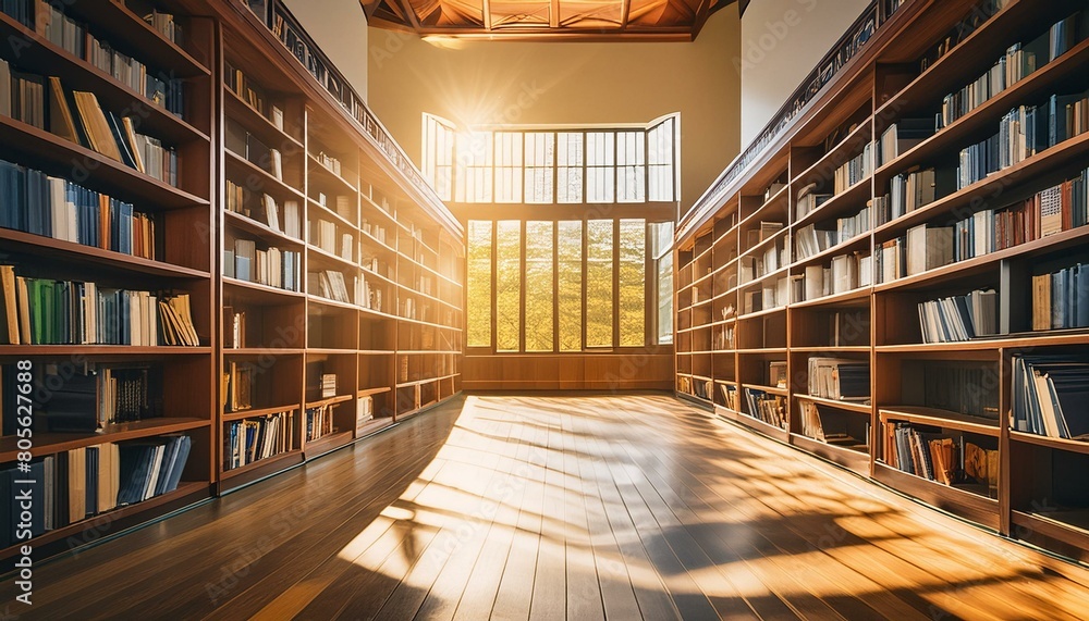 Fototapeta premium books in library