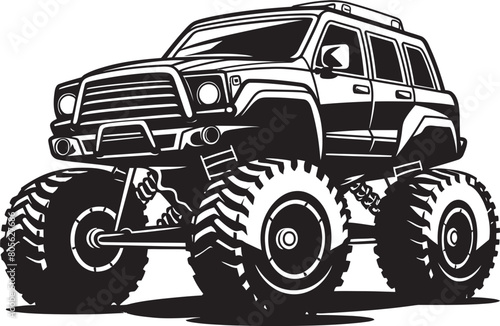 Monster Truck Mayhem Action Packed Vector Illustration with Spectacular Crashes and Intense Racing
