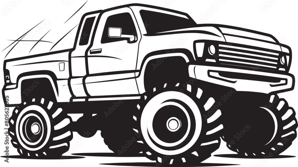 Monster Truck Mayhem High Octane Vector Artwork Featuring Thrilling Stunts and Intense Racing