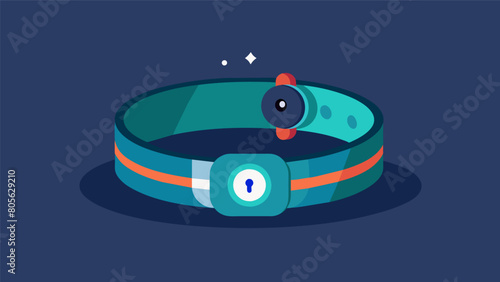 Your pets safety is a top priority which is why this LED collar allows you to customize a blinking SOS signal in case of an emergency.. Vector illustration