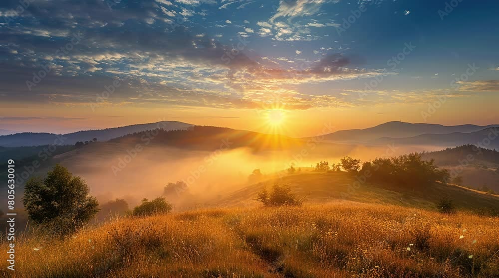 Radiant sunrise illuminating a hilltop landscape. Golden hues and tranquil beauty in morning light.
Seamless looping 4k time-lapse virtual video animation background. Generated AI Radiant sunrise illuminating a hilltop landscape. Golden hues and tranquil beauty in morning light.
Seamless looping 4k time-lapse virtual video animation background. Generated AI
