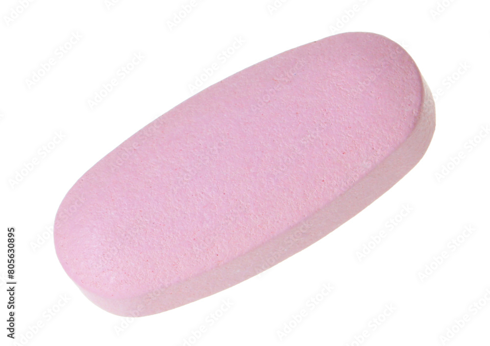 One vitamin pill isolated on white. Health supplement One vitamin pill isolated on white. Health supplement