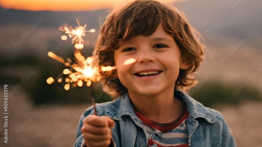 child holding sparkler for birthday party child holding sparkler for birthday party