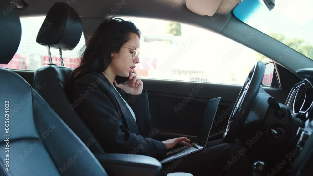 Beautiful driver in automobile ready to drive Beautiful driver in automobile ready to drive
