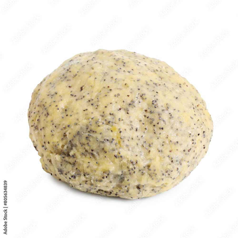 Raw dough with poppy seeds isolated on white Raw dough with poppy seeds isolated on white