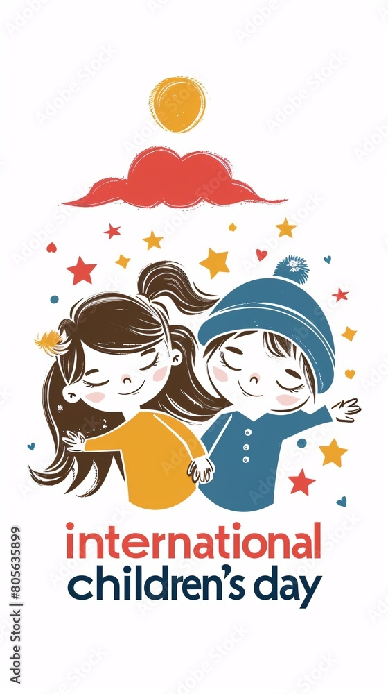 international children's day text poster international children's day text poster