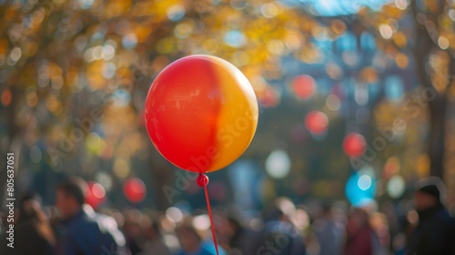 The W boson balloon gracefully hovers above the crowd showcasing its role in weak interactions.