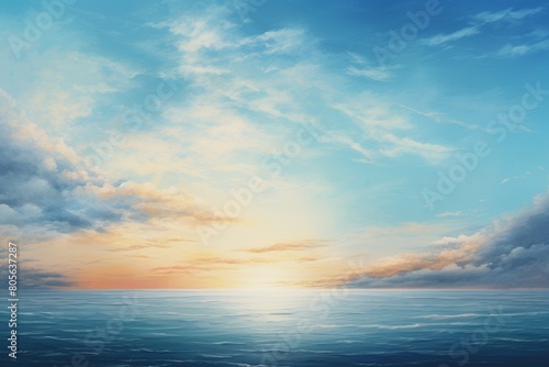 seascape horizon beautiful expanse of the sky meeting the sea © viktorbond