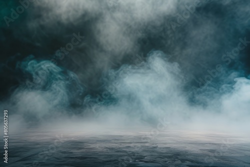 Smoke black ground fog cloud floor mist background