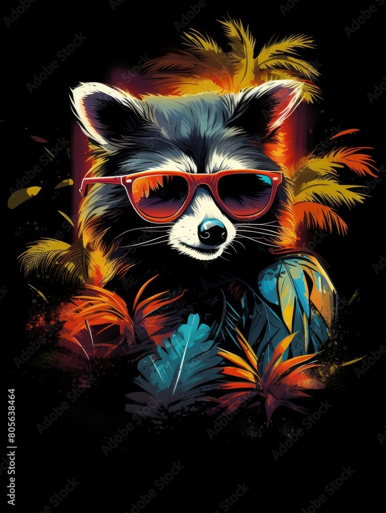 Raccoon Owning the Streets in Sunglasses