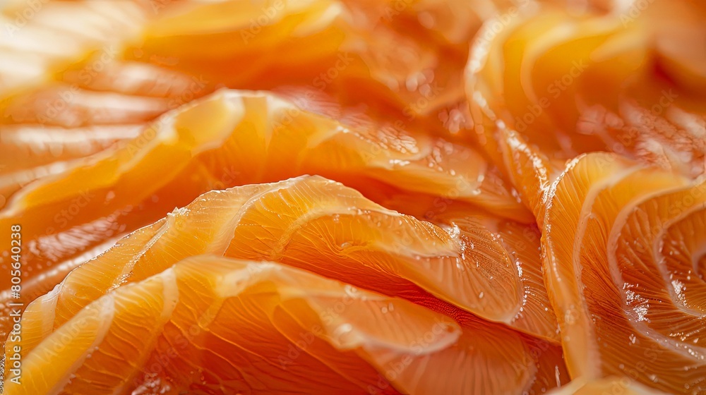 Gourmet Garnish: Fine salmon slices adding elegance and flavor to any dish. Gourmet Garnish: Fine salmon slices adding elegance and flavor to any dish.