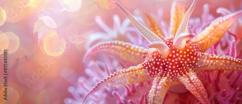 The portrait features a closeup halfbody of a charismatic echinoderm as a ballerina