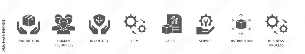 Enterprise resource planning icon packs for your design digital and printing of production, human resources, inventory, crm, sales, service icon live stroke and easy to edit Enterprise resource planning icon packs for your design digital and printing of production, human resources, inventory, crm, sales, service icon live stroke and easy to edit