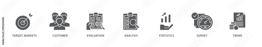 Market research icon packs for your design digital and printing of target markets, customer, evaluation, analysis, statistics, survey and trend icon live stroke and easy to edit Market research icon packs for your design digital and printing of target markets, customer, evaluation, analysis, statistics, survey and trend icon live stroke and easy to edit