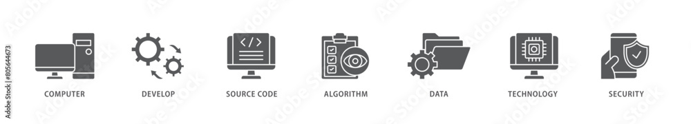 Programming icon packs for your design digital and printing of computer, develop, source code, algorithm, data, technology and security icon live stroke and easy to edit Programming icon packs for your design digital and printing of computer, develop, source code, algorithm, data, technology and security icon live stroke and easy to edit
