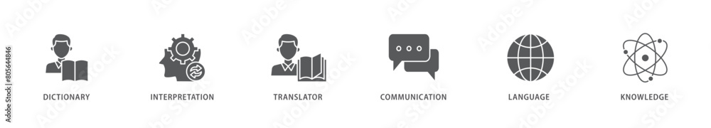 Translation icon packs for your design digital and printing of dictionary, interpretation, translator, communication, language, and knowledge icon live stroke and easy to edit Translation icon packs for your design digital and printing of dictionary, interpretation, translator, communication, language, and knowledge icon live stroke and easy to edit