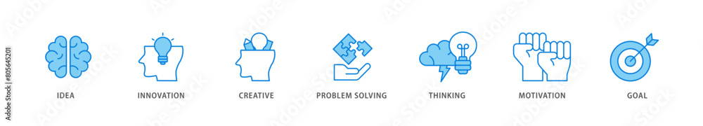 Creativity icon packs for your design digital and printing of idea, innovation, creative, problem solving, thinking, motivation, goal icon live stroke and easy to edit Creativity icon packs for your design digital and printing of idea, innovation, creative, problem solving, thinking, motivation, goal icon live stroke and easy to edit