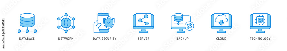 Data center icon packs for your design digital and printing of database, network, data security, server, backup, cloud and technology icon live stroke and easy to edit Data center icon packs for your design digital and printing of database, network, data security, server, backup, cloud and technology icon live stroke and easy to edit