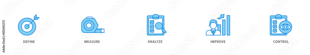 Dmaic icon packs for your design digital and printing of management, performance, development, target icon live stroke and easy to edit Dmaic icon packs for your design digital and printing of management, performance, development, target icon live stroke and easy to edit