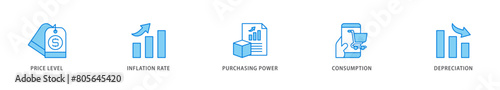 Inflation icon packs for your design digital and printing of computer, data, programming, database, internet, network, and technology icon live stroke and easy to edit 