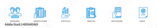 Kyc icon packs for your design digital and printing of analysis, check, application, statistics, identification, consumer icon live stroke and easy to edit 