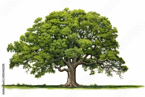 single green tree isolated on white background
