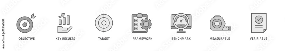 OKR icon packs for your design digital and printing of objective, key results, target, framework, benchmark, measurable, and verifiable icon live stroke and easy to edit OKR icon packs for your design digital and printing of objective, key results, target, framework, benchmark, measurable, and verifiable icon live stroke and easy to edit
