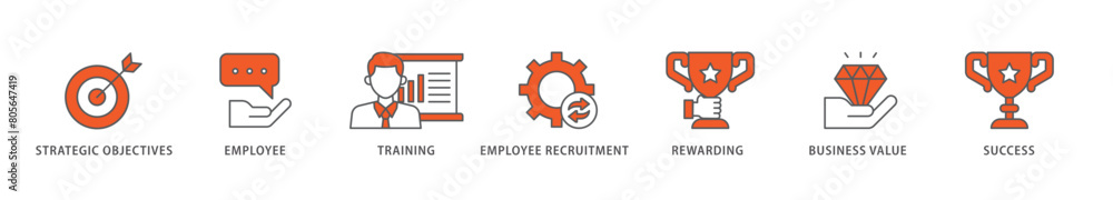 HRM icon packs for your design digital and printing of strategic objectives, employee, training, employee recruitment, rewarding, business value, and success icon live stroke and easy to edit HRM icon packs for your design digital and printing of strategic objectives, employee, training, employee recruitment, rewarding, business value, and success icon live stroke and easy to edit