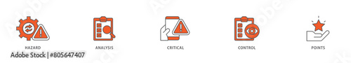 HACCP icon packs for your design digital and printing of hazard analysis and critical control points acronym in food safety management system icon live stroke and easy to edit 
