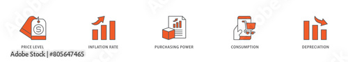 Inflation icon packs for your design digital and printing of computer, data, programming, database, internet, network, and technology icon live stroke and easy to edit 