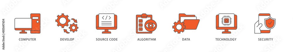Programming icon packs for your design digital and printing of computer, develop, source code, algorithm, data, technology and security icon live stroke and easy to edit Programming icon packs for your design digital and printing of computer, develop, source code, algorithm, data, technology and security icon live stroke and easy to edit