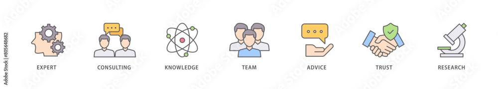 Expertise icon packs for your design digital and printing of expert, consulting, knowledge, team, advice, trust, and research icon live stroke and easy to edit Expertise icon packs for your design digital and printing of expert, consulting, knowledge, team, advice, trust, and research icon live stroke and easy to edit