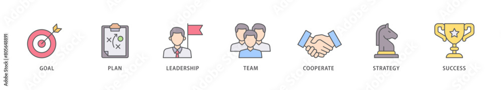 Mission icon packs for your design digital and printing of goal, plan, leadership, team, cooperate, strategy and success icon live stroke and easy to edit Mission icon packs for your design digital and printing of goal, plan, leadership, team, cooperate, strategy and success icon live stroke and easy to edit