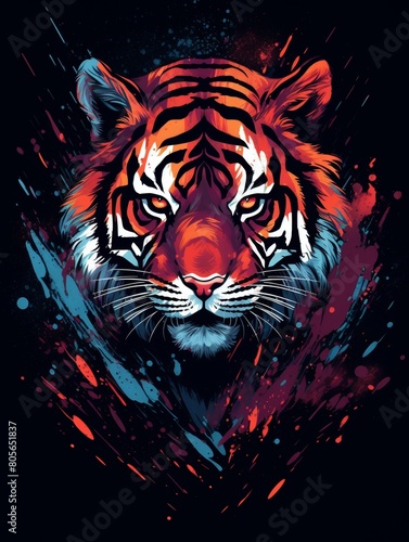 Tiger Head in Hyper-Detailed Sci-Fi Anime Style