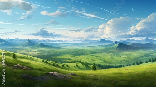A beautiful landscape with mountains in the background