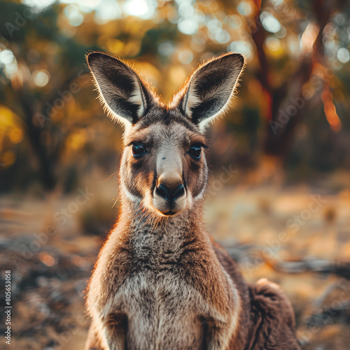 Close-Up Portrait of a Kangaroo in Natural Habitat