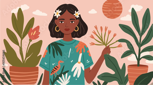 Fashion Design Hand-Drawn Illustration - Exotic Floral and Botanical.