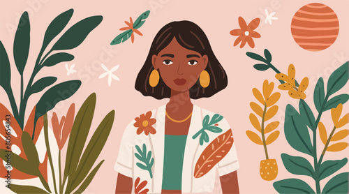 Fashion Design Hand-Drawn Illustration - Exotic Floral and Botanical.