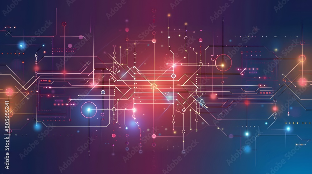 Obraz premium flat circuit technology vector illustration