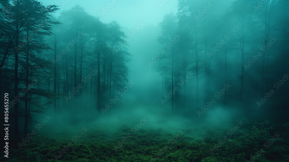 Naklejka premium fog in the forest