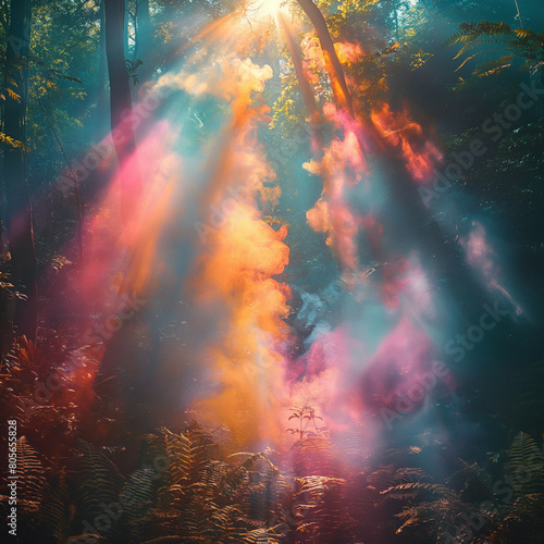 lights and Smoke in the forest