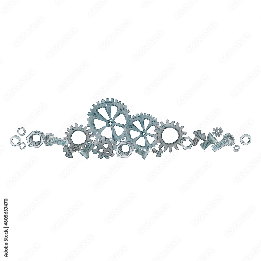 Horizontal composition, banner for text. Man, repair, car, mechanism, computer, robotics, children, service. Gears, nut, washer, bolt, screw, spare parts, details, iron, metal, steel Horizontal composition, banner for text. Man, repair, car, mechanism, computer, robotics, children, service. Gears, nut, washer, bolt, screw, spare parts, details, iron, metal, steel