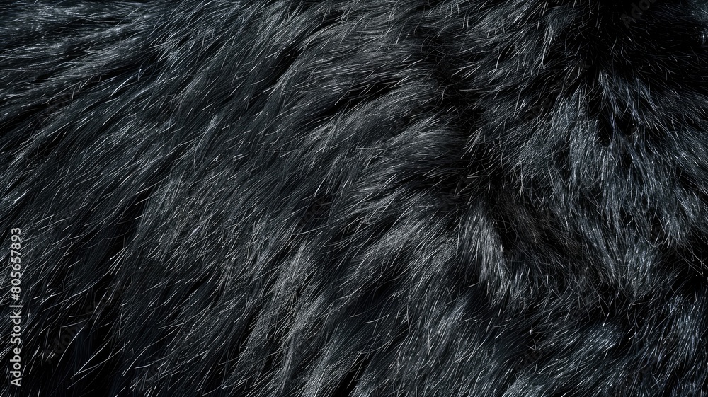 Fototapeta premium Close-up of dense, textured black animal fur