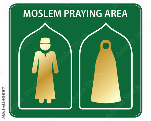 set of  mosque icon or prayer room sign isolated. 3D Illustration