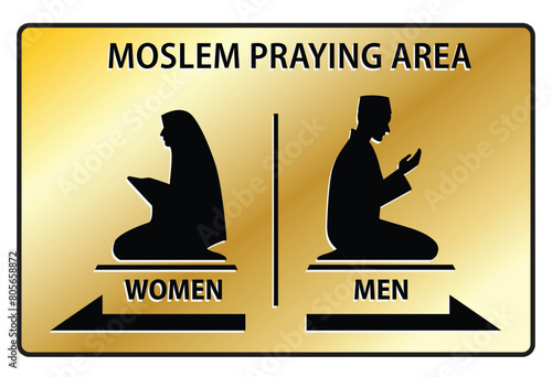 set of  mosque icon or prayer room sign isolated. 3D Illustration