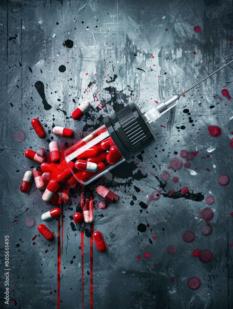 Anti Drug Day Poster design background - generative ai