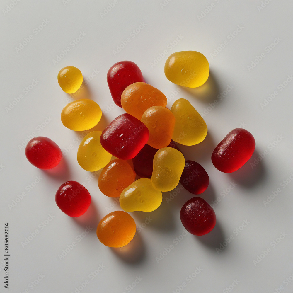 Vibrant Health Studio Shot of Probiotic Rich Red and Orange Fruits Vibrant Health Studio Shot of Probiotic Rich Red and Orange Fruits