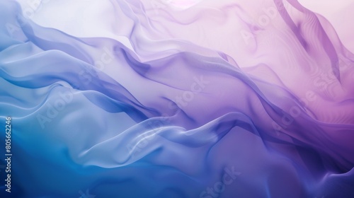 Abstract background of flowing fabric in tranquil blue and purple hues. © Cassova